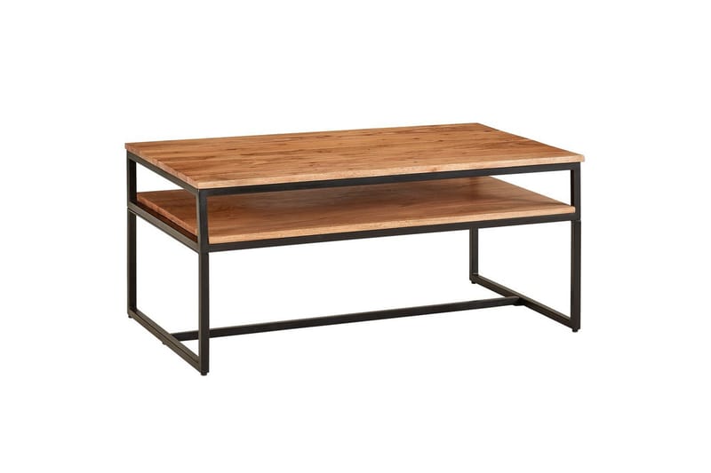Sofabord Wohnling Solid tre 100 cm rektangulær med brett moderne - Møbler - Bord - Sofabord