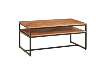 Sofabord Wohnling Solid tre 100 cm rektangulær med brett moderne - Møbler - Bord - Sofabord
