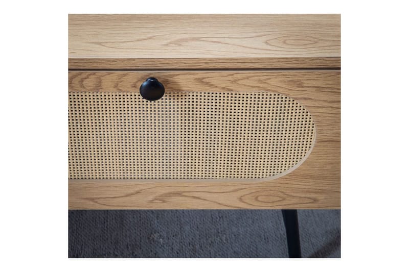 Sofabord Wohnling Tre eik utseende rektangulær med skuffe rotting oppbevaringsplass - Møbler - Bord - Sofabord