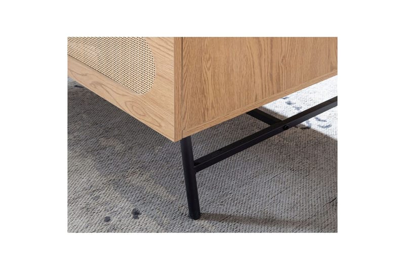 Sofabord Wohnling Tre eik utseende rektangulær med skuffe rotting oppbevaringsplass - Møbler - Bord - Sofabord