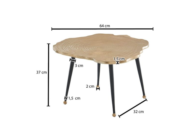 Sofabord Wohnling Trekantstil Metall Moderne med metallben - Møbler - Bord - Sofabord