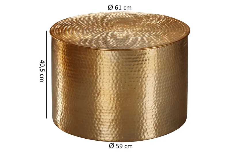 Xeniah Sofabord 61 cm Rundt - Gull - Møbler - Bord - Sofabord