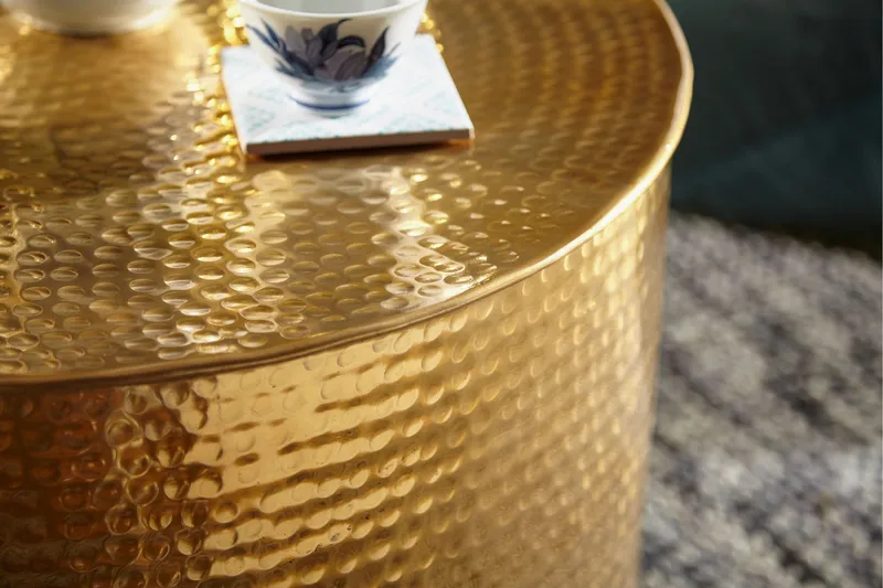 Xeniah Sofabord 61 cm Rundt - Gull - Møbler - Bord - Sofabord