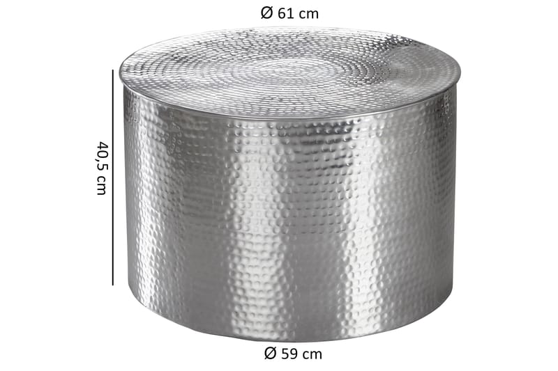 Xeniah Sofabord 61 cm Rundt - Silver - Møbler - Bord - Sofabord