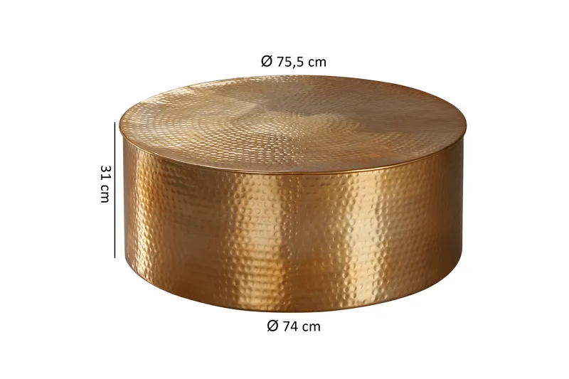 Xeniah Sofabord 75 cm Rundt - Gull - Møbler - Bord - Sofabord