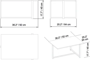 Yggersryd 92 cm Rektangulært Sofabord i Mørkt Tre - Brun - Møbler - Bord - Sofabord