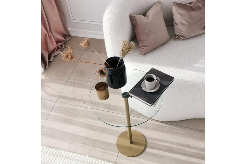 Yggersryd Sofabord 40x50x40 cm Rundt - Guld - Møbler - Bord - Sofabord