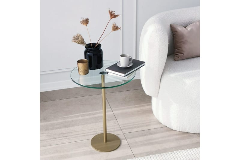 Yggersryd Sofabord 40x50x40 cm Rundt - Guld - Møbler - Bord - Sofabord