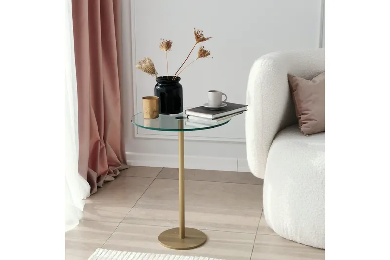 Yggersryd Sofabord 40x50x40 cm Rundt - Guld - Møbler - Bord - Sofabord