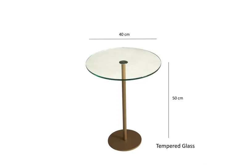 Yggersryd Sofabord 40x50x40 cm Rundt - Guld - Møbler - Bord - Sofabord