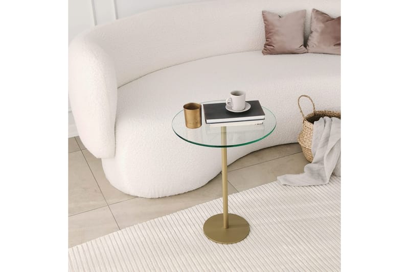 Yggersryd Sofabord 40x50x40 cm Rundt - Guld - Møbler - Bord - Sofabord