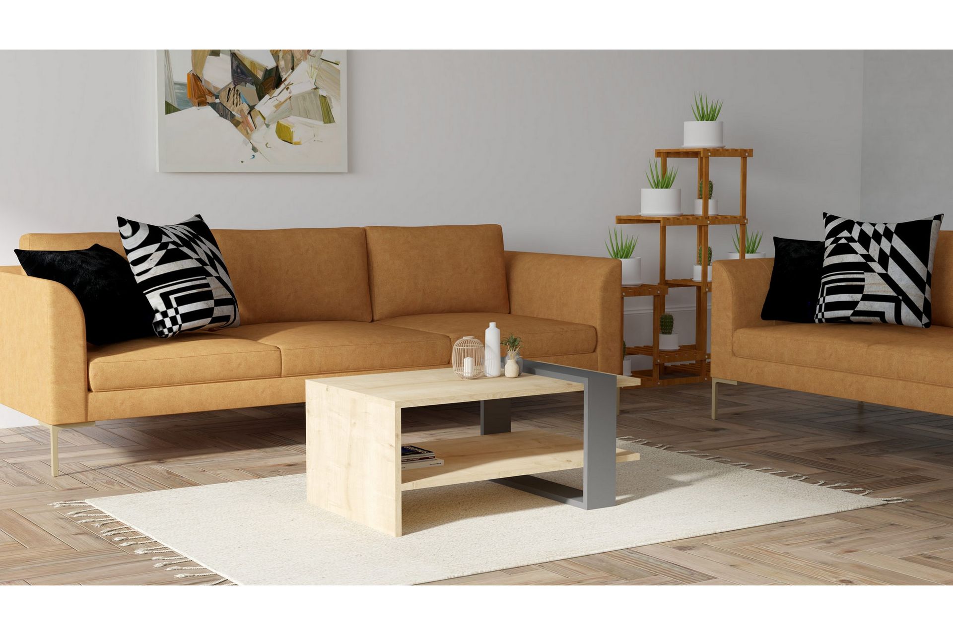 Yonca Sofabord 80x35x80 cm - Antrasitt - Møbler - Bord - Sofabord