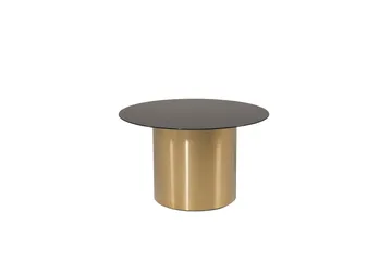 Ystad Rundt Sofabord 75 cm i Glass med Understell i Metall - Svart - Møbler - Bord - Sofabord