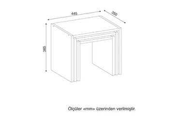 Zariel Settbord 44 cm 3 Bord - Hvit - Møbler - Bord - Sofabord