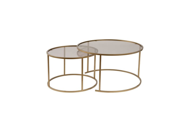 Sofabordsett 2 stykker Rikiya Gullbronse - Gullbronse - Møbler - Bord - Sofabord