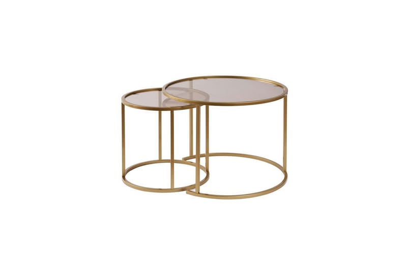 Sofabordsett 2 stykker Rikiya Liten Gullbronse - Gullbronse - Møbler - Bord - Sofabord