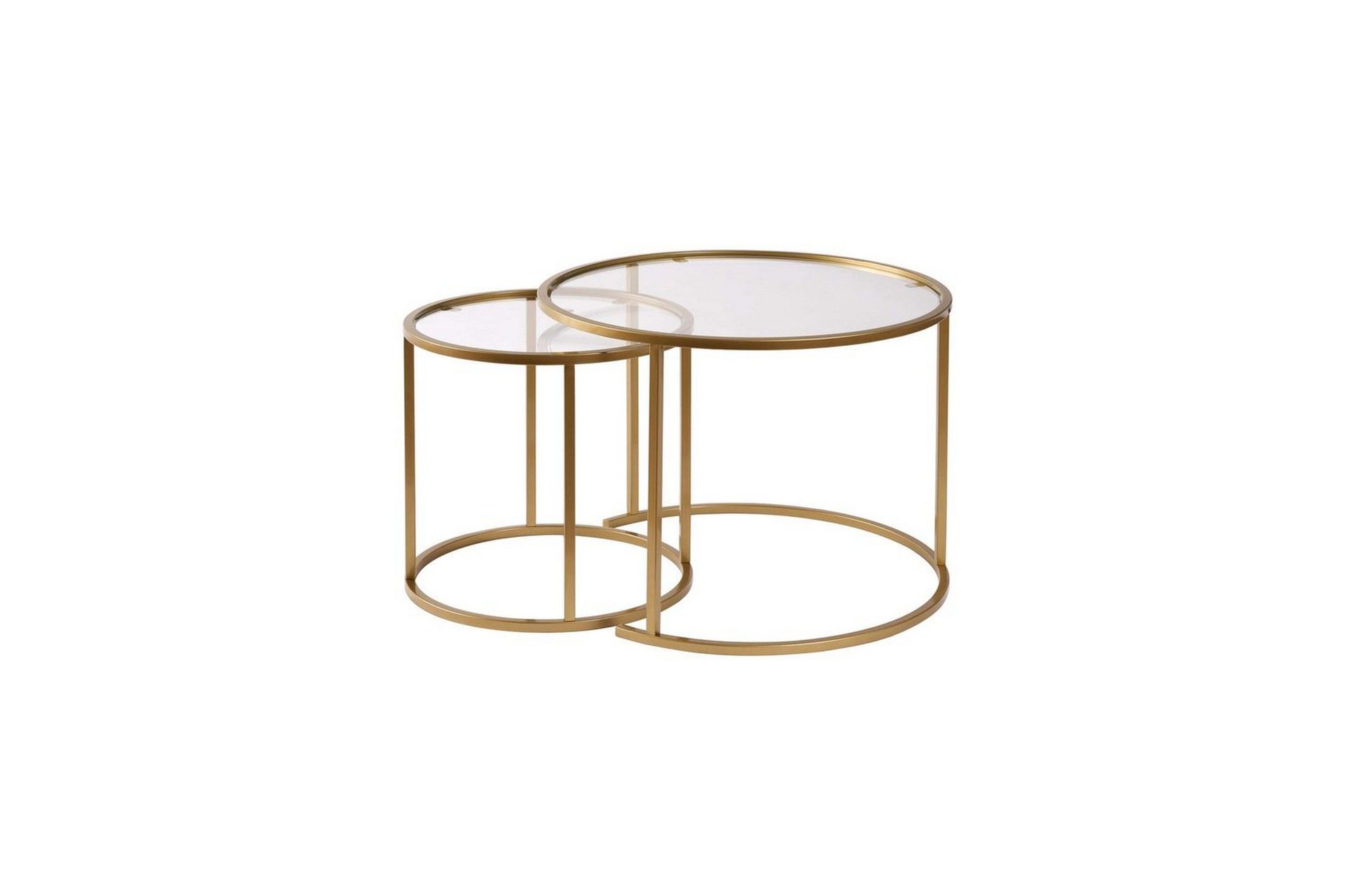 Sofabordsett 2 stykker Rikiya Liten Gulltransparent - Gulltransparent