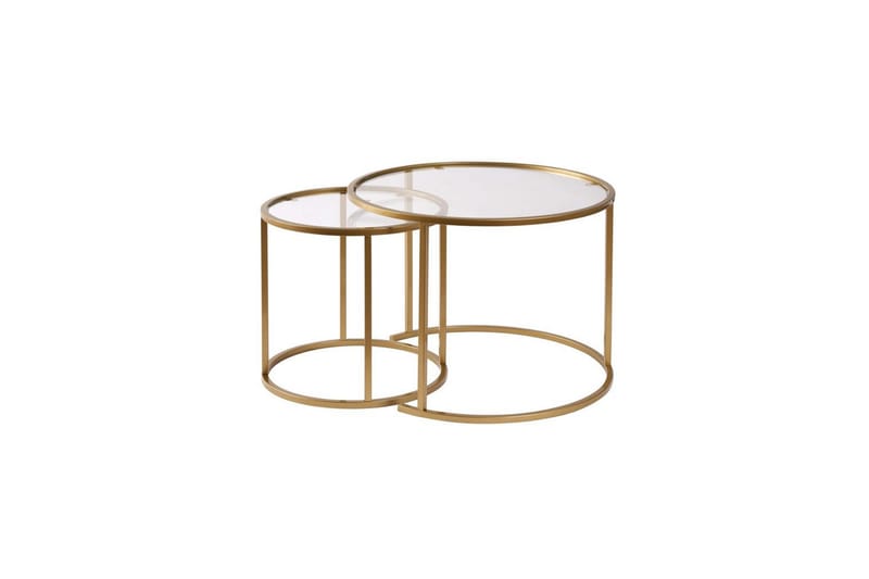 Sofabordsett 2 stykker Rikiya Liten Gulltransparent - Gulltransparent - Møbler - Bord - Sofabord
