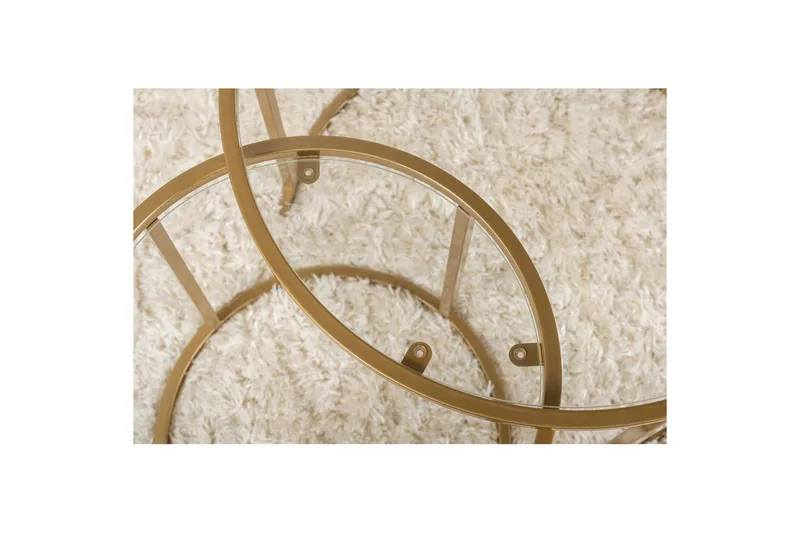 Sofabordsett 2 stykker Rikiya Liten Gulltransparent - Gulltransparent - Møbler - Bord - Sofabord