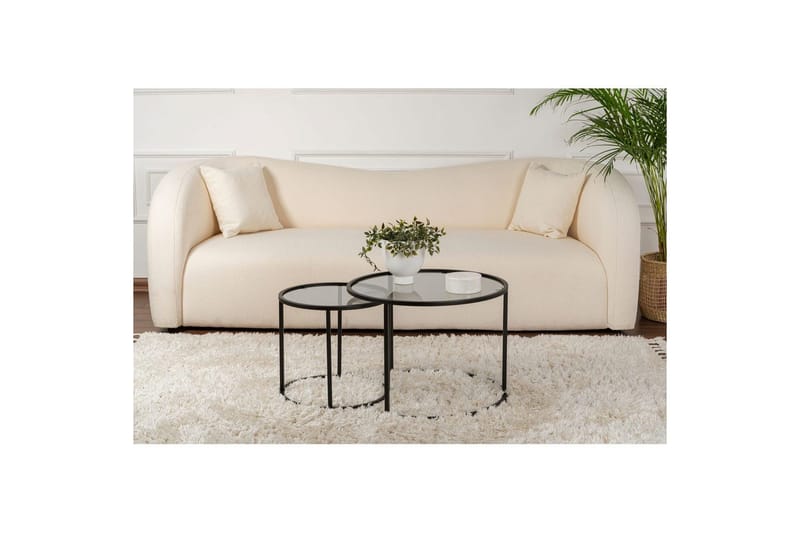 Sofabordsett 2 stykker Rikiya Liten Svart Grå - Svart Grå - Møbler - Bord - Sofabord