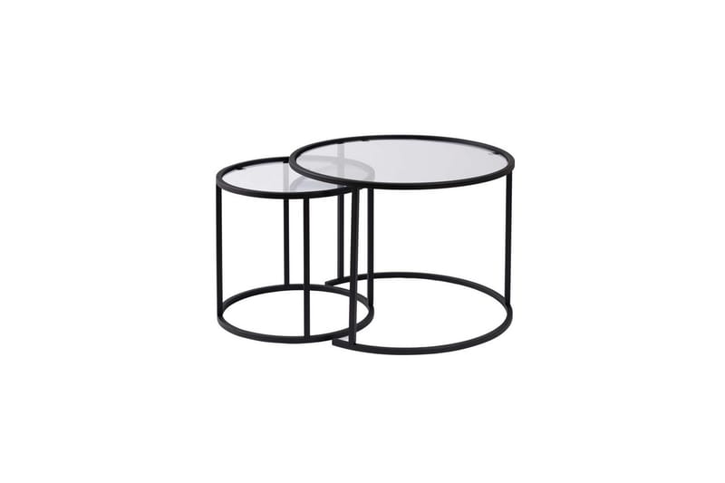 Sofabordsett 2 stykker Rikiya Liten Svart Transparent - Svart Transparent - Møbler - Bord - Sofabord