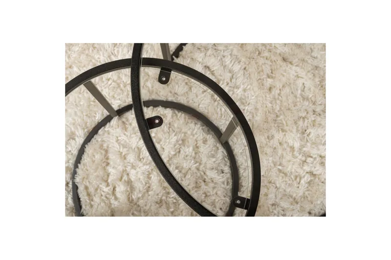 Sofabordsett 2 stykker Rikiya Liten Svart Transparent - Svart Transparent - Møbler - Bord - Sofabord