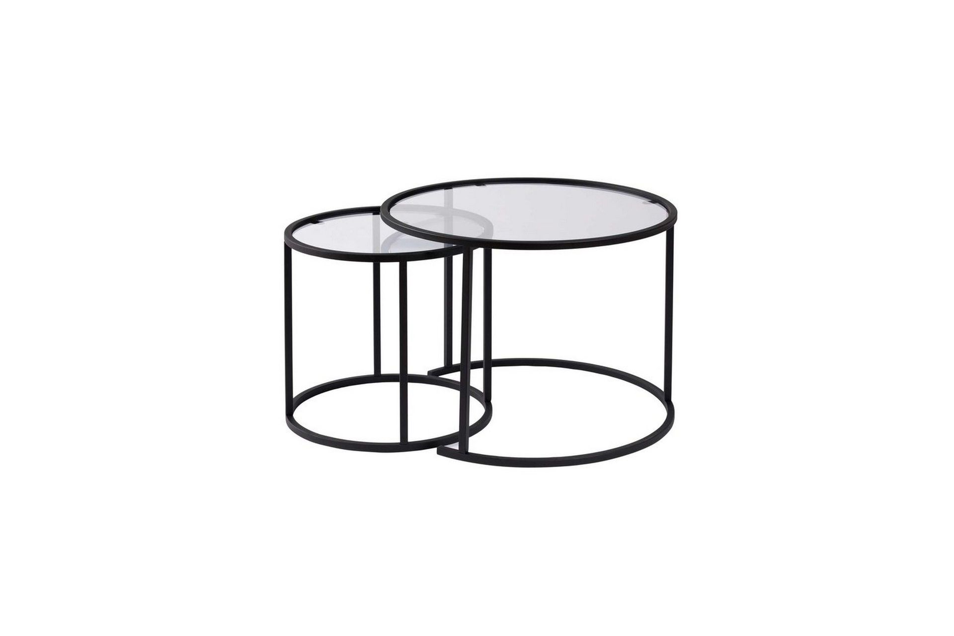 Sofabordsett 2 stykker Rikiya Liten Svart Transparent - Svart Transparent