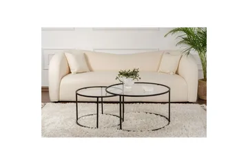 Sofabordsett 2 stykker Rikiya Svart Transparent - Svart Transparent - Møbler - Bord - Sofabord