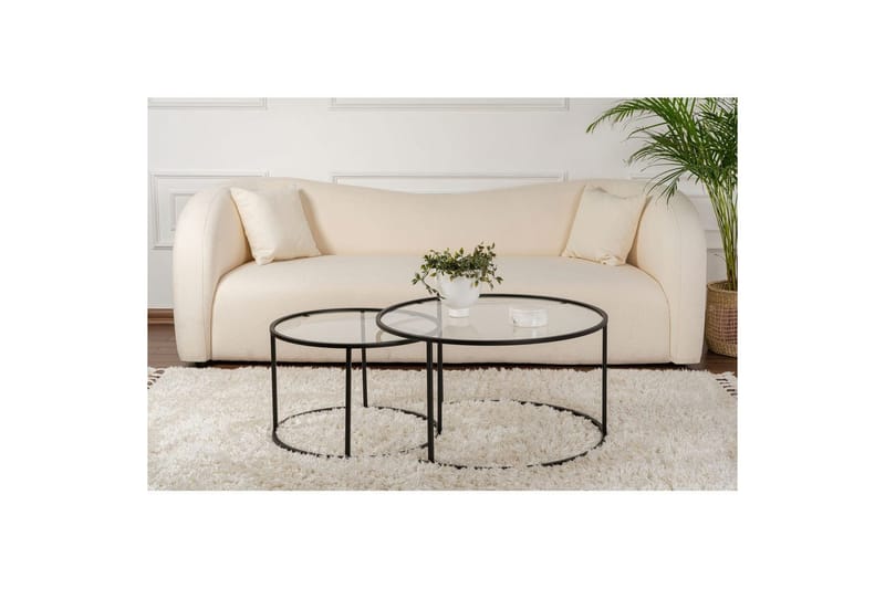 Sofabordsett 2 stykker Rikiya Svart Transparent - Svart Transparent - Møbler - Bord - Sofabord