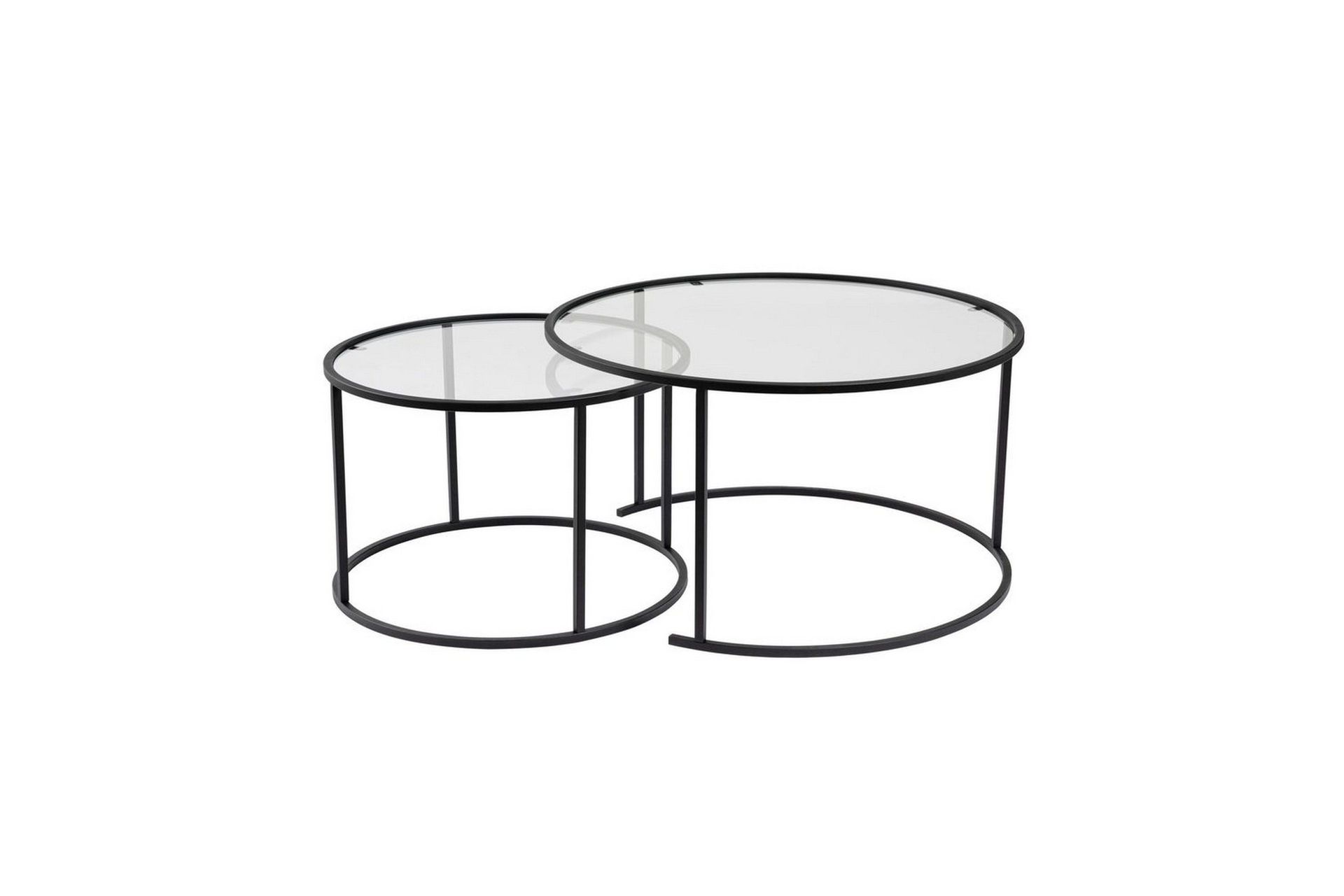 Sofabordsett 2 stykker Rikiya Svart Transparent - Svart Transparent