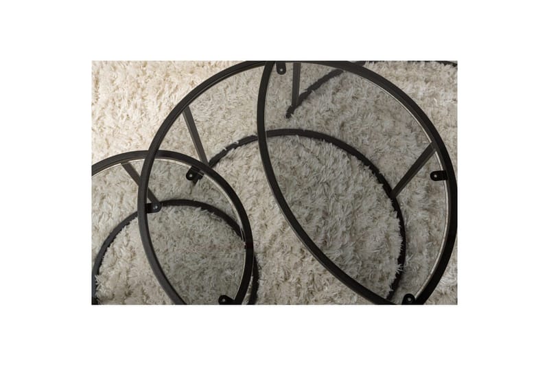 Sofabordsett 3 stykker Rikiya Svart Grå - Svart Grå - Møbler - Bord - Sofabord