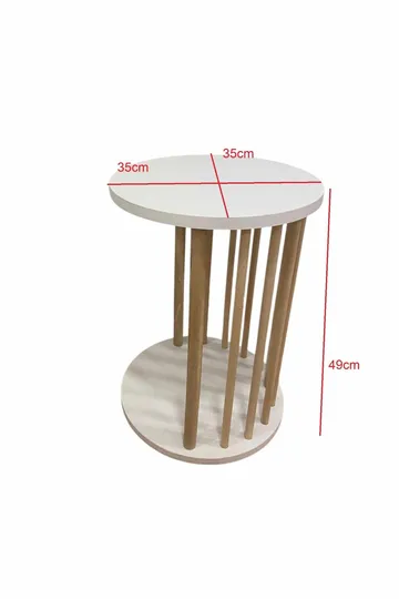 Sofabordsett Hanah Home Peka Set (90 x 43 x 45 cm) Sapphire eik hvit - Sapphire Oak og hvit - Møbler - Bord - Sofabord