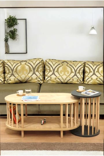 Sofabordsett Hanah Home Peka Set (90 x 43 x 45 cm) Sapphire eik antrasitt - Sapphire Oak/Antrasitt - Møbler - Bord - Sofabord