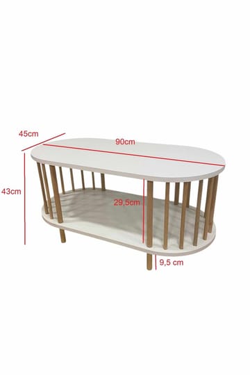 Sofabordsett Hanah Home Peka Set (90 x 43 x 45 cm) Hvit antrasitt - Hvit/Antrasitt - Møbler - Bord - Sofabord