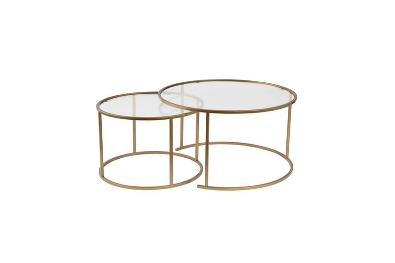 Sofabordsett Rikiya Gull Transparent - Møbler - Bord - Sofabord