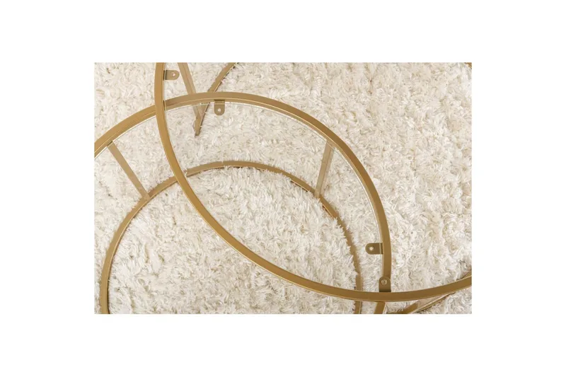 Sofabordsett Rikiya Gull Transparent - Møbler - Bord - Sofabord