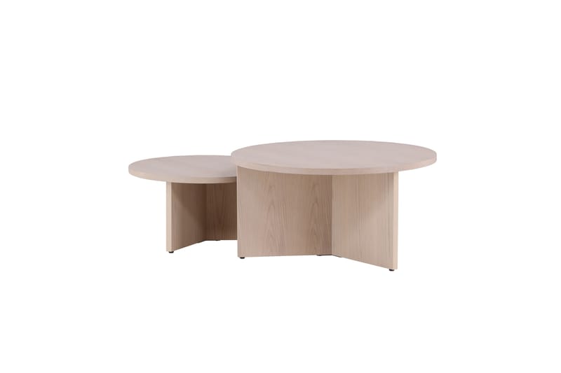 Sofabordsett Saltø 2stk Runde 85 cm/65 cm Tre Hvit - Hvit - Møbler - Bord - Sofabord