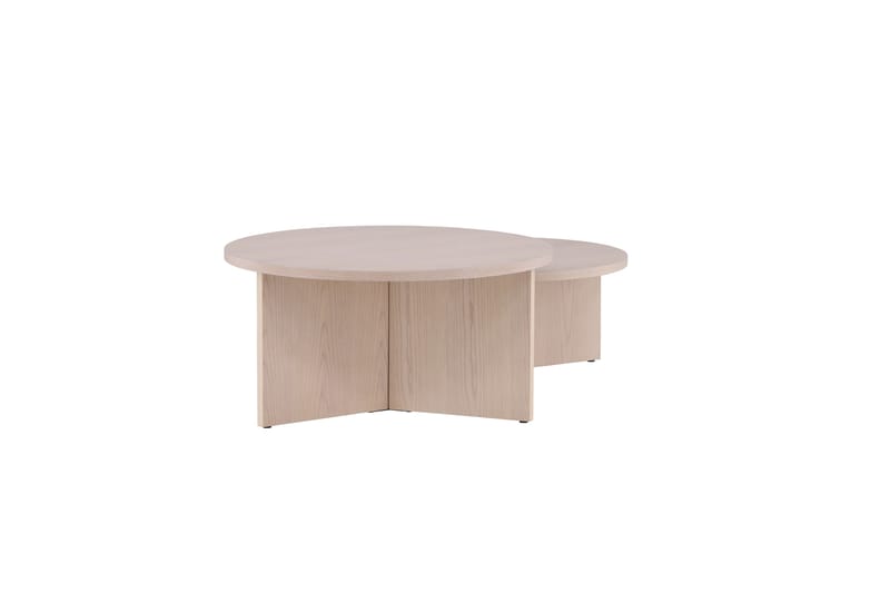 Sofabordsett Saltø 2stk Runde 85 cm/65 cm Tre Hvit - Hvit - Møbler - Bord - Sofabord