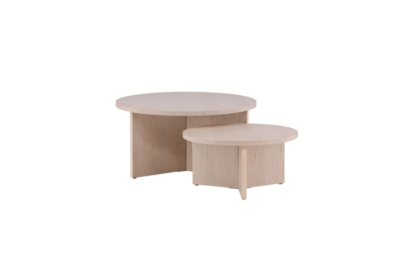 Sofabordsett Saltø 2stk Runde 85 cm/65 cm Tre Hvit - Hvit - Møbler - Bord - Sofabord