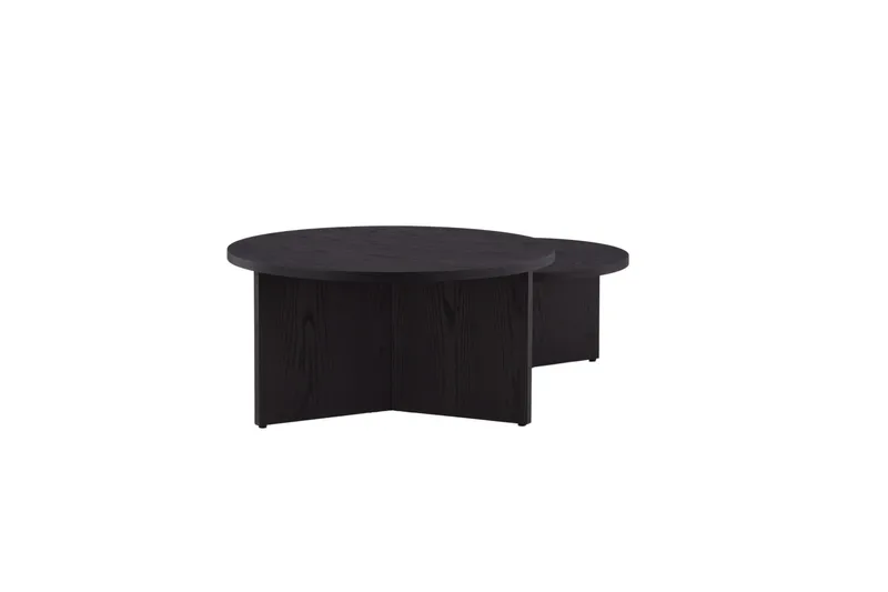 Sofabordsett Saltø 2stk Runde 85 cm/65 cm Tre Svart - Svart - Møbler - Bord - Sofabord