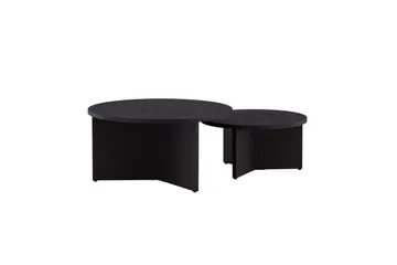 Sofabordsett Saltø 2stk Runde 85 cm/65 cm Tre Svart - Svart - Møbler - Bord - Sofabord