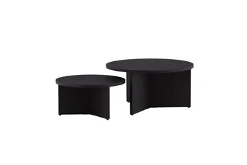 Sofabordsett Saltø 2stk Runde 85 cm/65 cm Tre Svart - Svart - Møbler - Bord - Sofabord