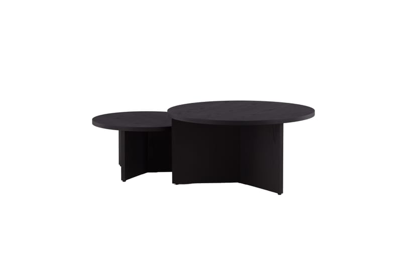 Sofabordsett Saltø 2stk Runde 85 cm/65 cm Tre Svart - Svart - Møbler - Bord - Sofabord