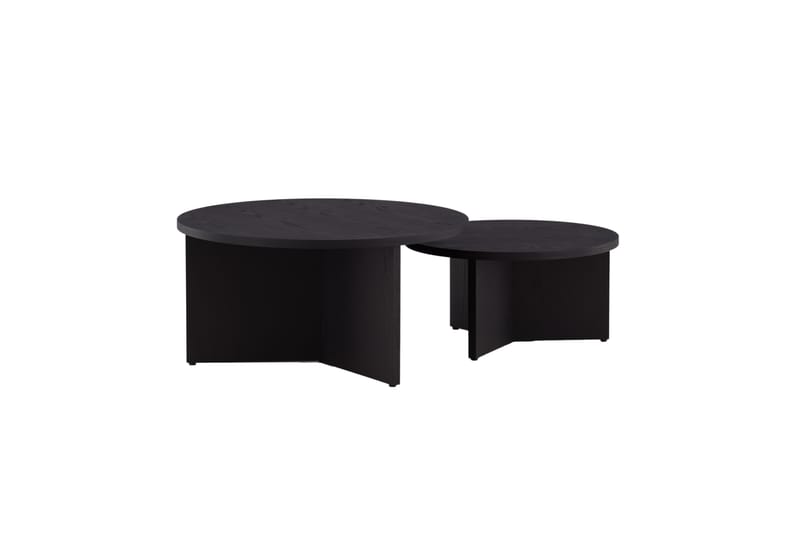 Sofabordsett Saltø 2stk Runde 85 cm/65 cm Tre Svart - Svart - Møbler - Bord - Sofabord