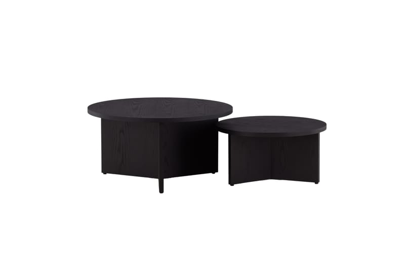Sofabordsett Saltø 2stk Runde 85 cm/65 cm Tre Svart - Svart - Møbler - Bord - Sofabord