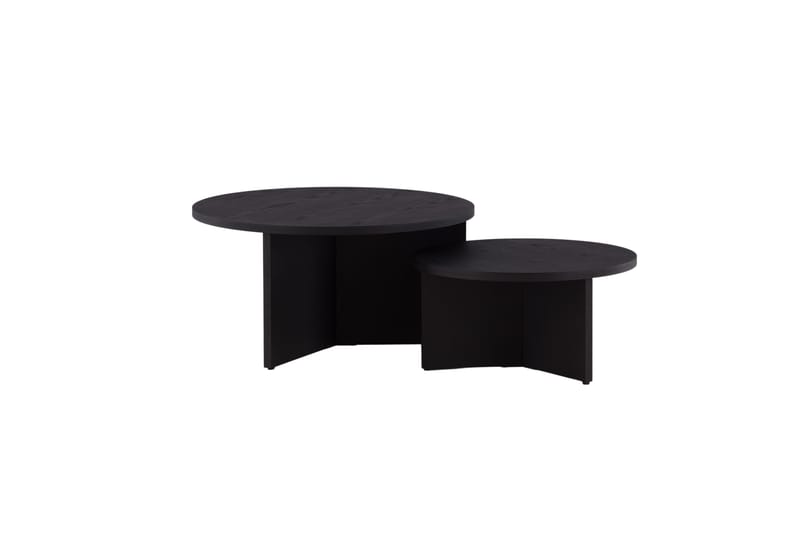 Sofabordsett Saltø 2stk Runde 85 cm/65 cm Tre Svart - Svart - Møbler - Bord - Sofabord