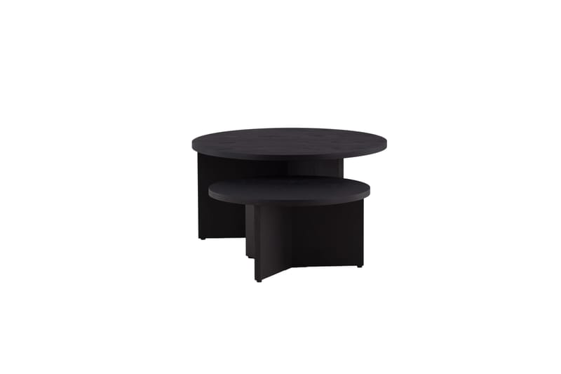 Sofabordsett Saltø 2stk Runde 85 cm/65 cm Tre Svart - Svart - Møbler - Bord - Sofabord
