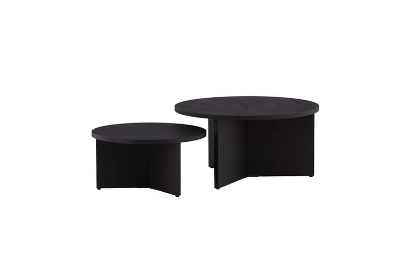 Sofabordsett Saltø 2stk Runde 85 cm/65 cm Tre Svart - Svart - Møbler - Bord - Sofabord