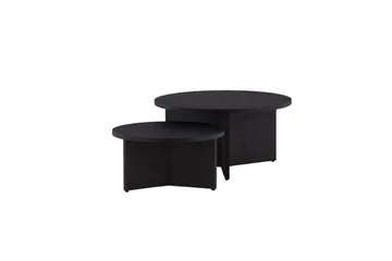 Sofabordsett Saltø 2stk Runde 85 cm/65 cm Tre Svart - Svart - Møbler - Bord - Sofabord