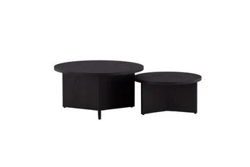 Sofabordsett Saltø 2stk Runde 85 cm/65 cm Tre Svart - Svart - Møbler - Bord - Sofabord
